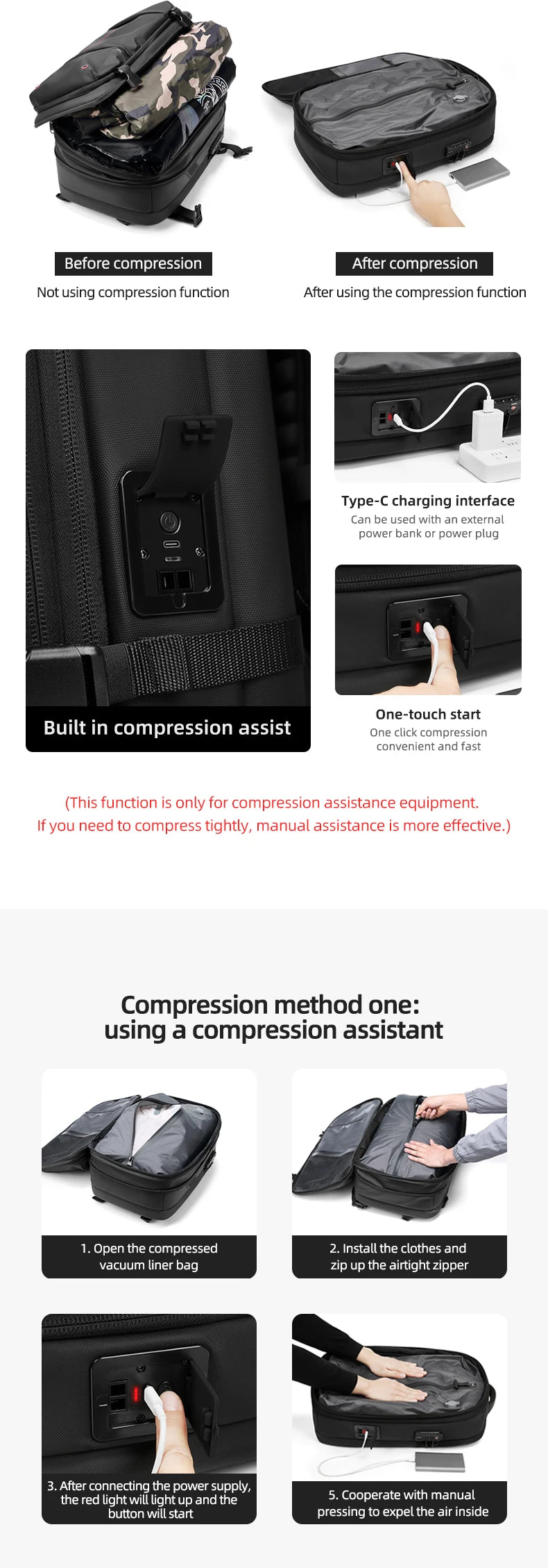 Travel vacuum Backpack