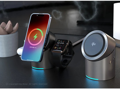 15W 3 In  Magnetic Autorotation AI Wireless Charger For iPhone