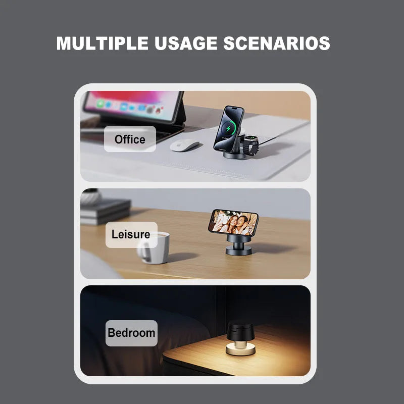 Magnetic Wireless Charging Dock for iPhone with LED Lamp