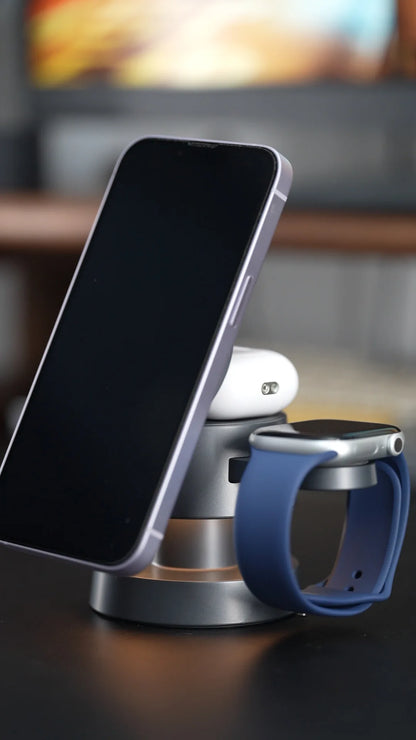 Magnetic Wireless Charging Dock for iPhone with LED Lamp
