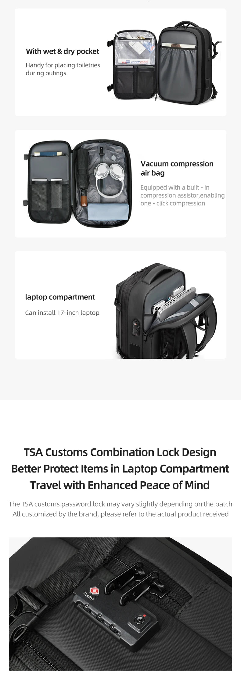 Travel vacuum Backpack