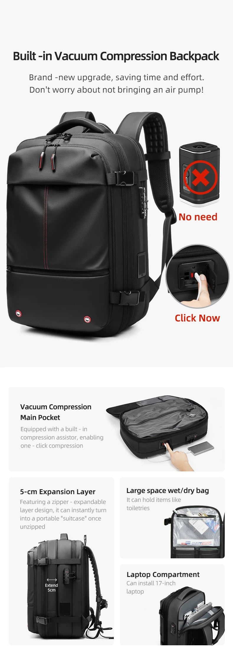 Travel vacuum Backpack
