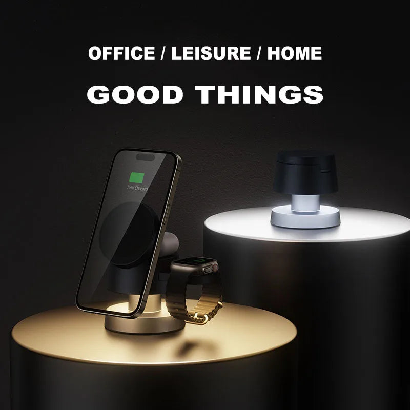 Magnetic Wireless Charging Dock for iPhone with LED Lamp