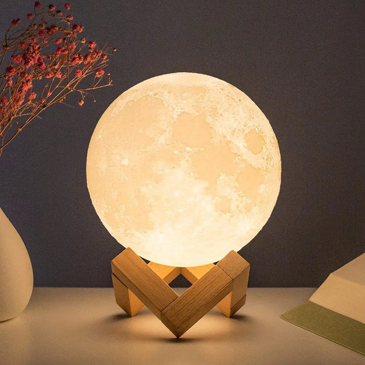 Moon Lamp LED Night Light - 8cm Battery Powered